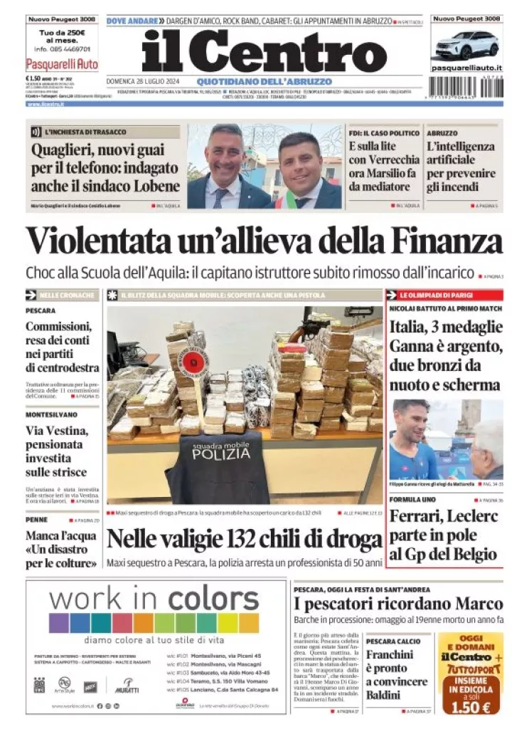 Prima-pagina-il centro-oggi-edizione-del-2024-07-28